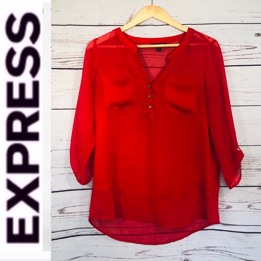 EXPRESS Red Blouse - Picture 3 of 6